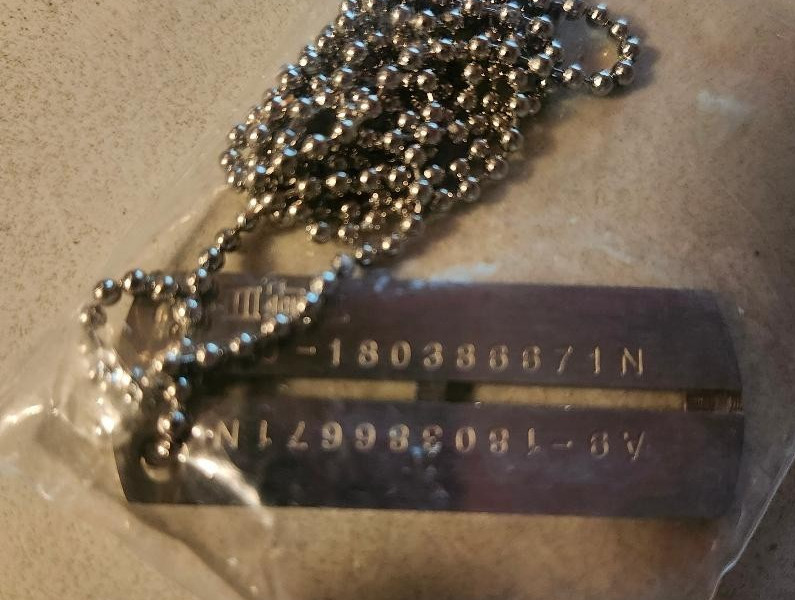 MIP- BAM BOX LIMITED EXCLUSIVE GHOST IN THE SHELL 1:1 METAL PROP REPLICA DOG TAG MIP- BAM BOX LIMITED EXCLUSIVE GHOST IN THE SHELL 1:1 METAL PROP REPLICA DOG TAG
