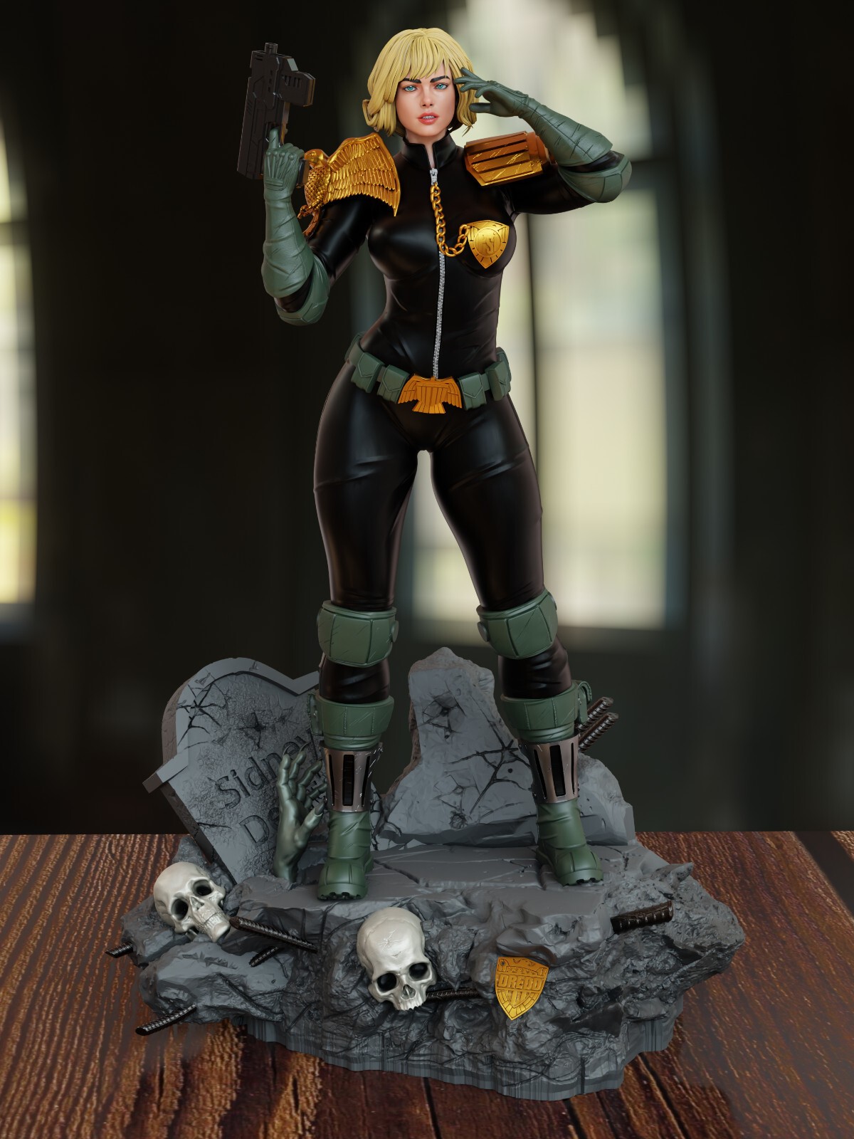 1:8 Judge Anderson Dredd Fan Art UNPAINTED Resin Garage Kit