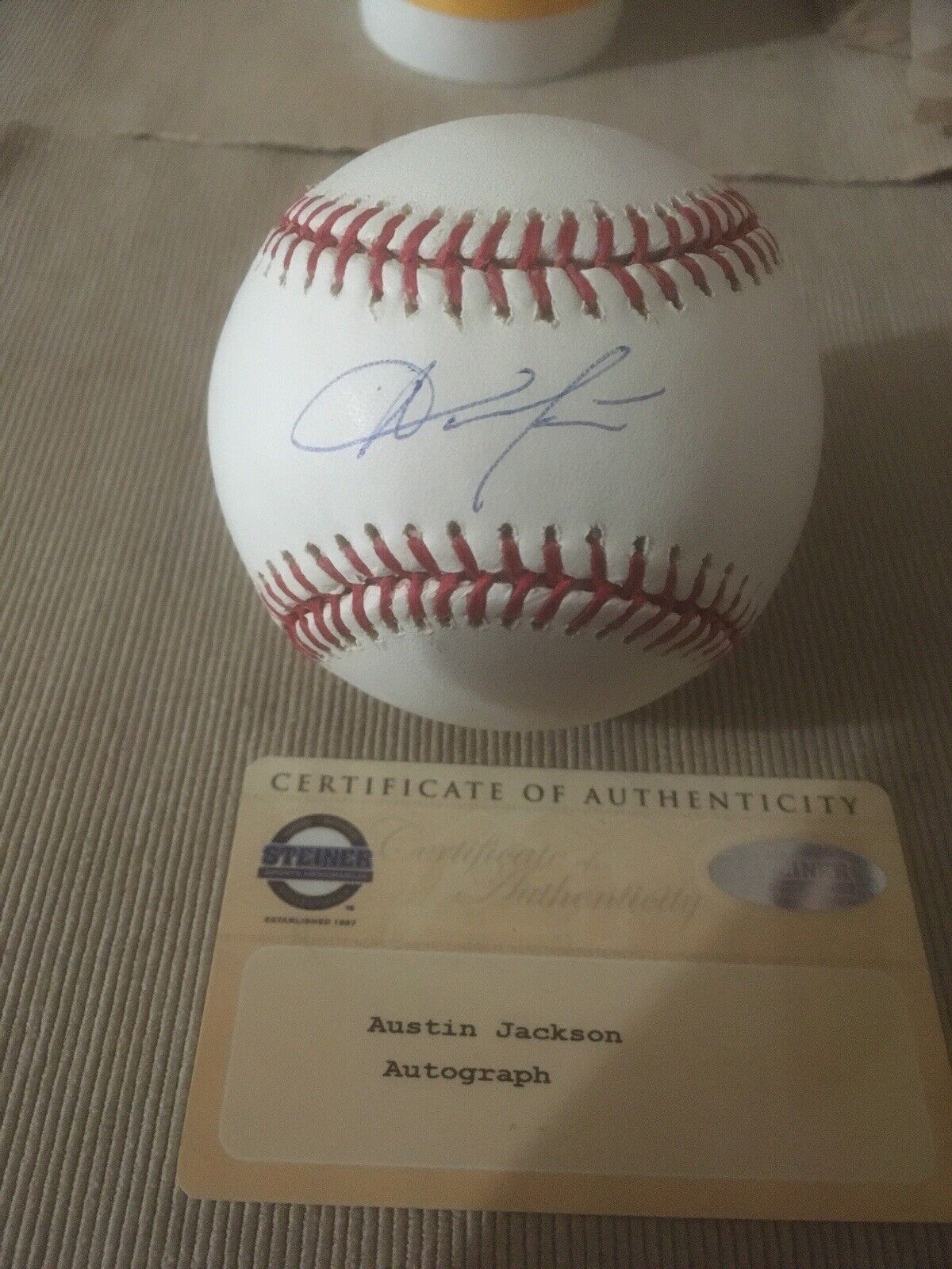 AUSTIN JACKSON SIGNED OFFICIAL ML BASEBALL DET TIGERS STEINER AUTHENTICATED