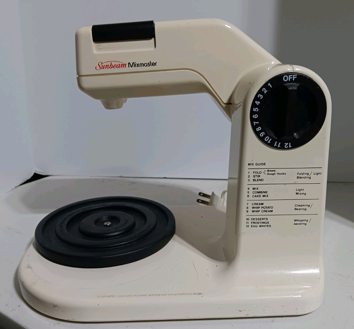 Vintage 1980s Sunbeam High Efficiency Mixmaster 12 Speed Stand Mixer01401tested 