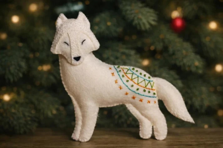 Handmade Felt Wolf Soft Toy – 5 Inch Wool Animal Figurine for Home Décor Handmade Felt Wolf Soft Toy – 5 Inch Wool Animal Figurine for Home Décor