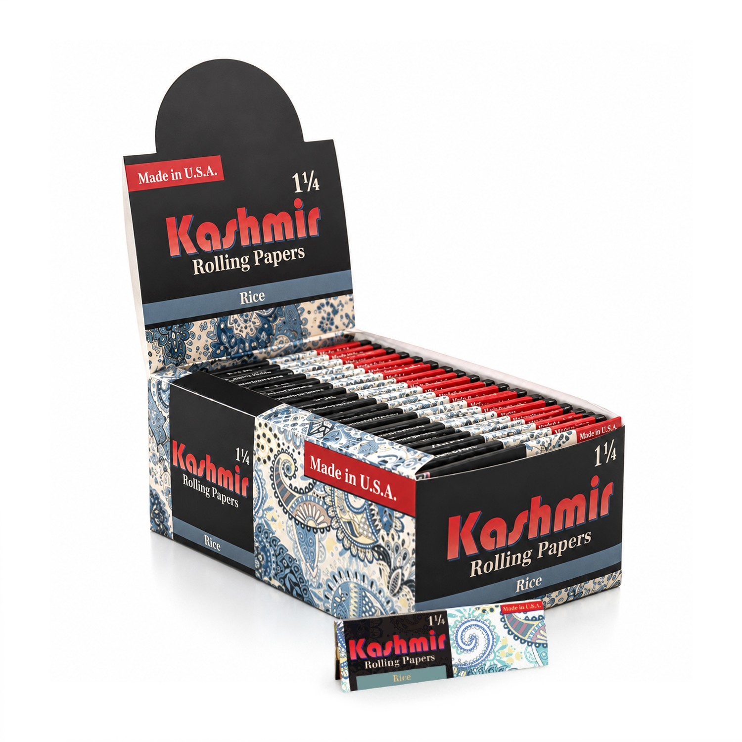 Kashmir Ultra Thin Rice Rolling Papers 11/4 (1.25) – 50 Pack | 1600 Leaves