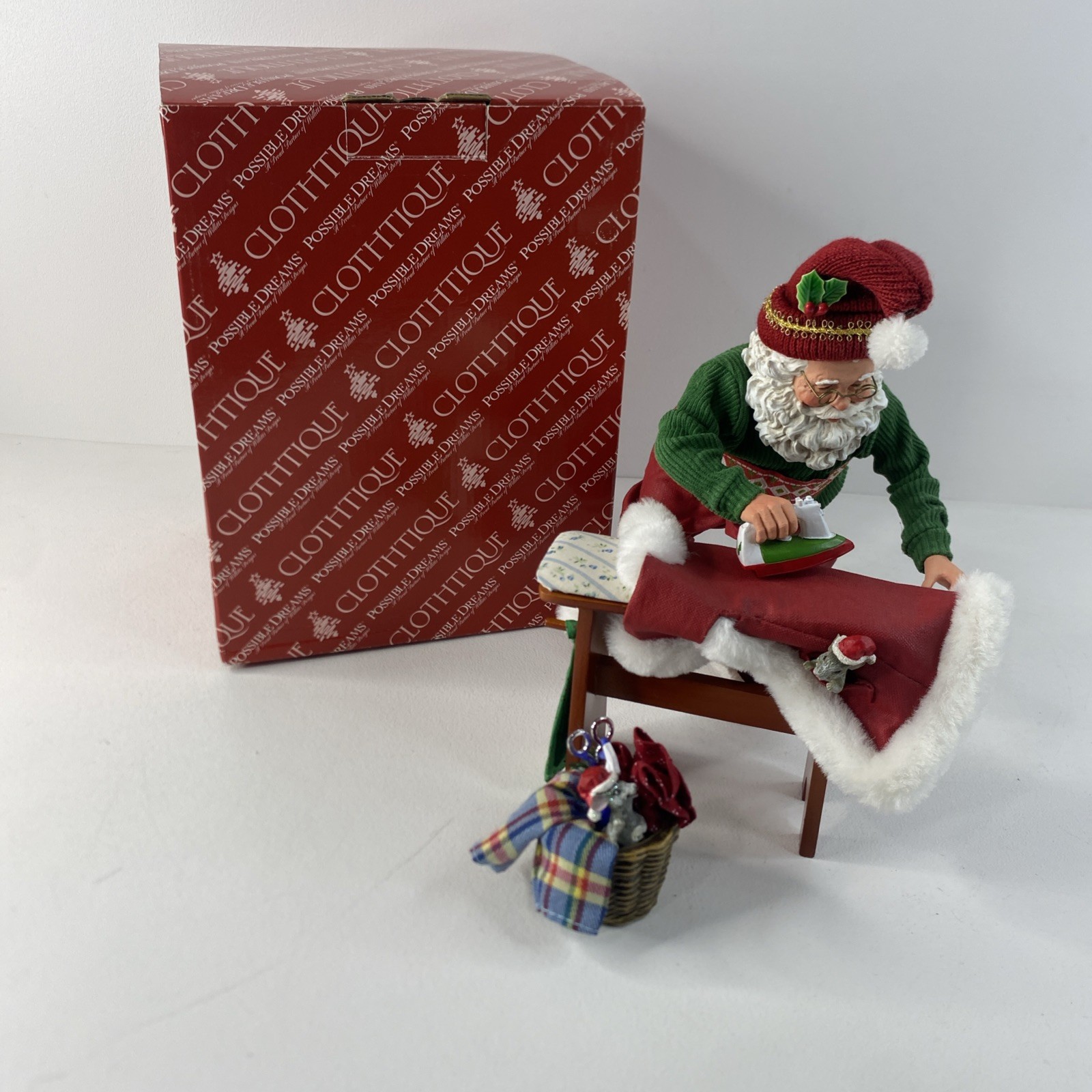 Possible Dreams Clothtique It's Almost Time Santa Claus Ironing - 71004 W/ Box Possible Dreams Clothtique It's Almost Time Santa Claus Ironing - 71004 W/ Box