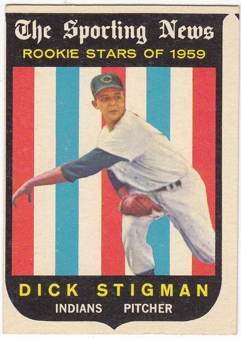1959 Topps MLB # 142 Dick Stigman RS Cleveland Indians ROOKIE CARD EX