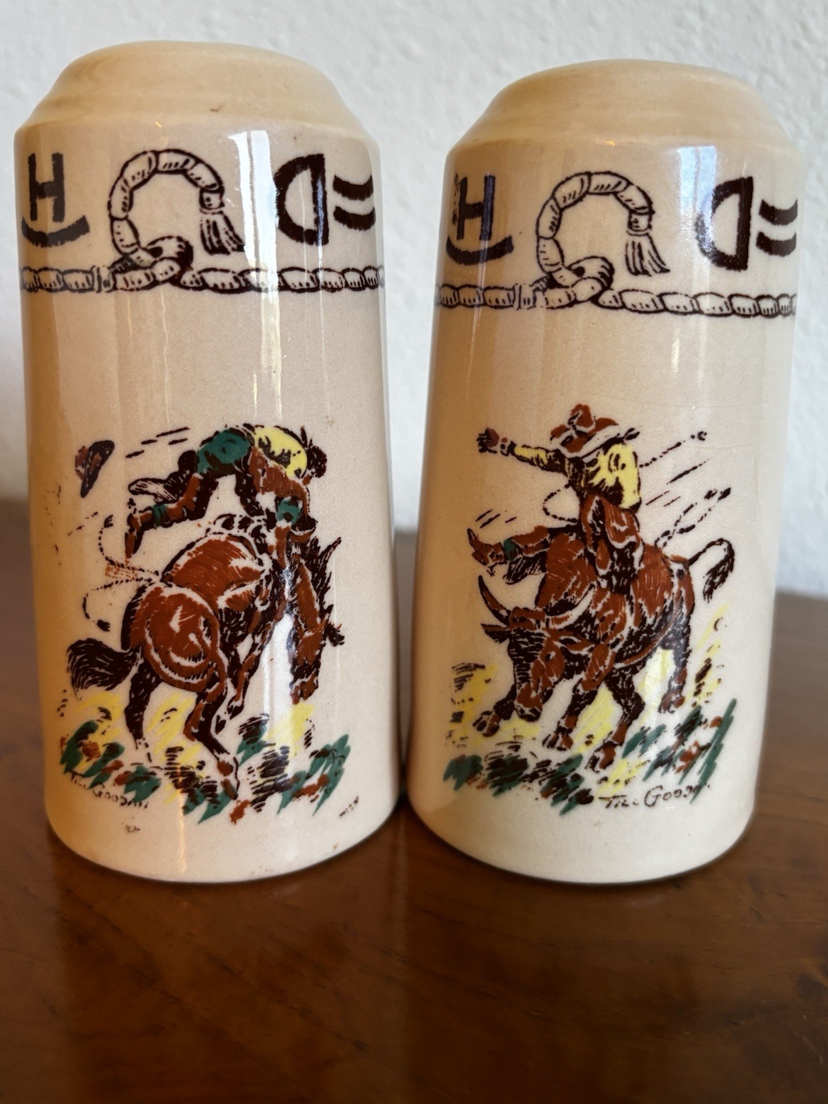 Vintage WALLACE CHINA WESTWARD HO RODEO 5 Vintage WALLACE CHINA WESTWARD HO RODEO 5