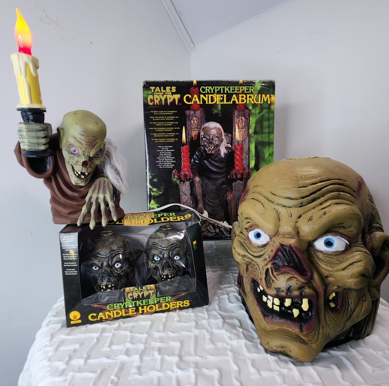 Vintage 90's NIB Tales From The Crypt Keeper Candelabrum Candle Light Foam Head Vintage 90's NIB Tales From The Crypt Keeper Candelabrum Candle Light Foam Head