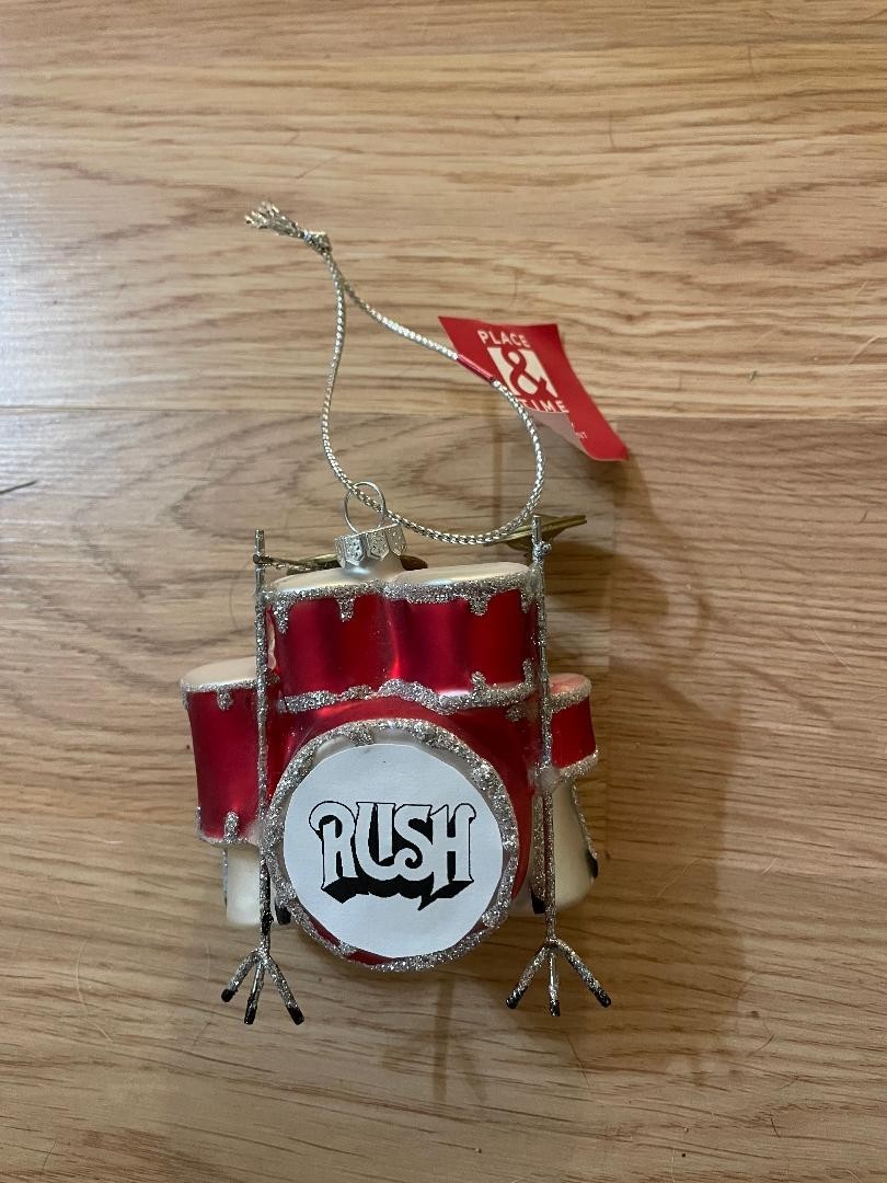 2024 JoAnn Fabrics Custom Christmas Drum Set Ornament/RUSH Neil Peart/Geddy Lee