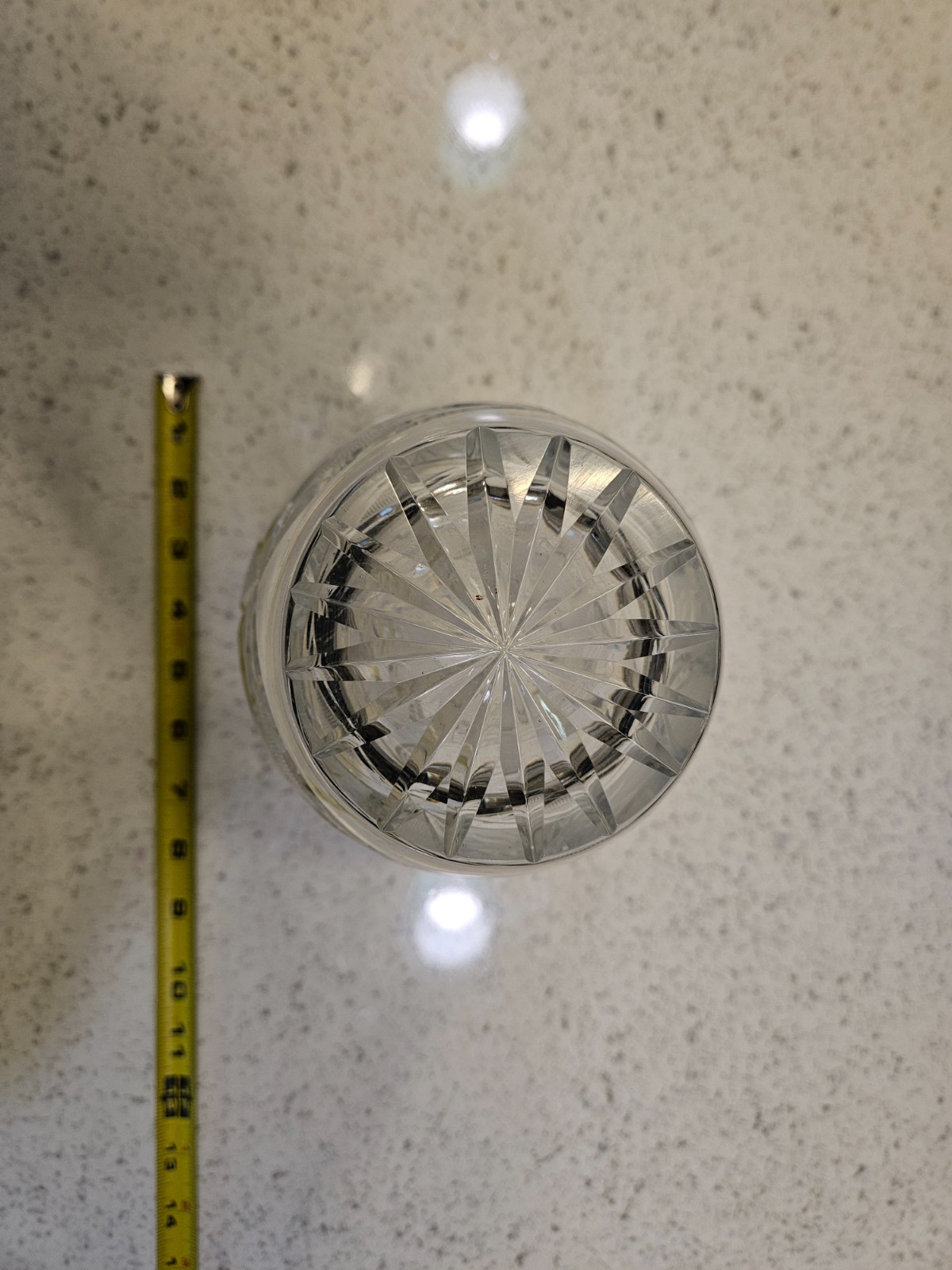 Vintage Heavy Cut Crystal Vase Starburst Fan Diamond Pattern 9 Vintage Heavy Cut Crystal Vase Starburst Fan Diamond Pattern 9