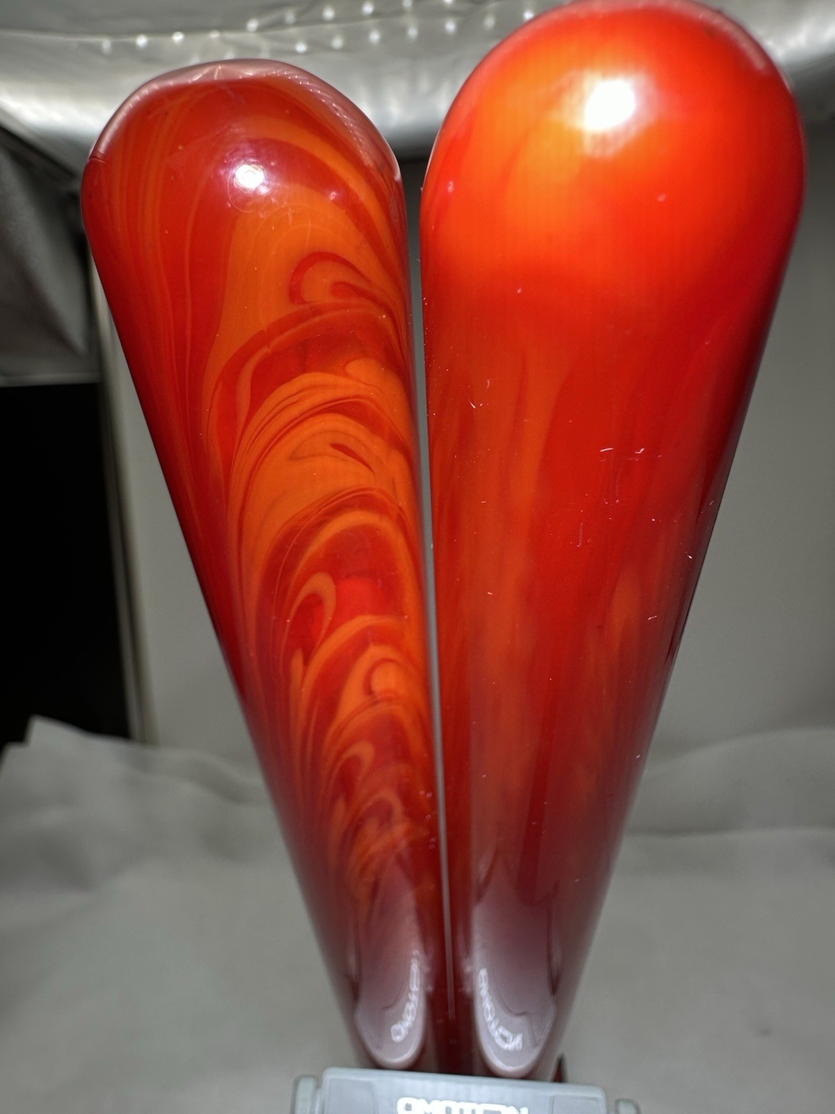 2-RODS VINTAGE BAKELITE Marbled Red Swirl Color ROD 586GRAMS 2-RODS VINTAGE BAKELITE Marbled Red Swirl Color ROD 586GRAMS