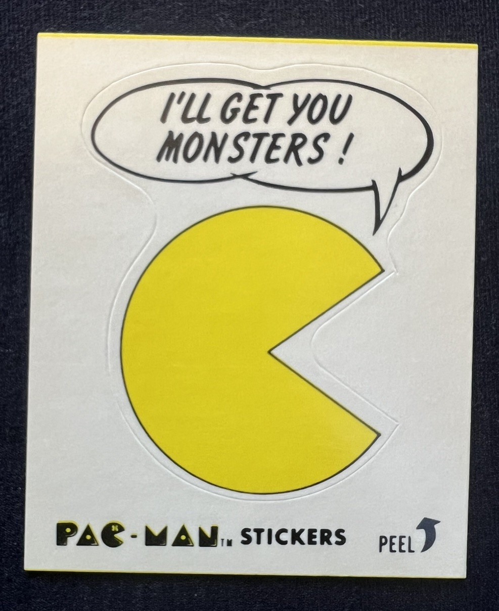 1980 FLEER #31 PAC-MAN *WHITE ROOKIE CARD* STICKER SERIES 1 NO EYES LOW POP NM 1980 FLEER #31 PAC-MAN *WHITE ROOKIE CARD* STICKER SERIES 1 NO EYES LOW POP NM