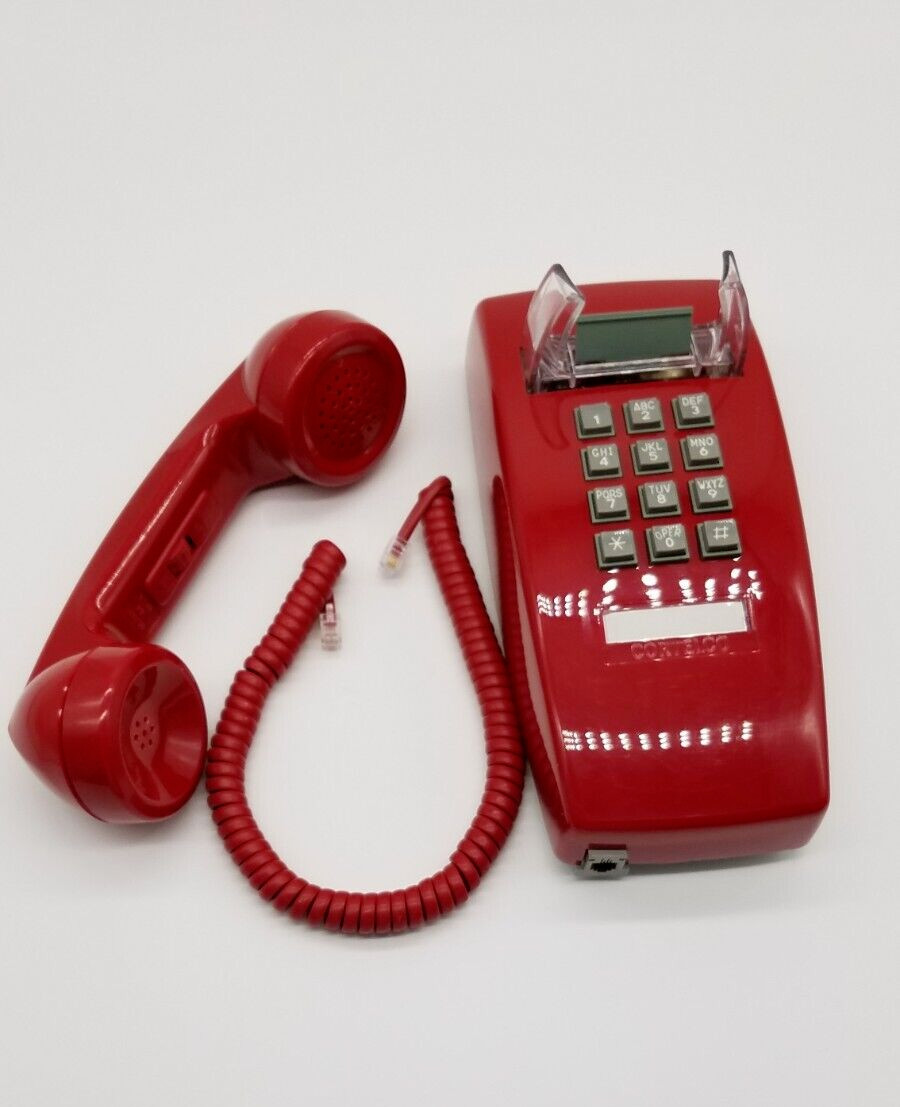 Vintage Cortelco Red Touchtone Digital Wall Phone Telephone - Still In Box