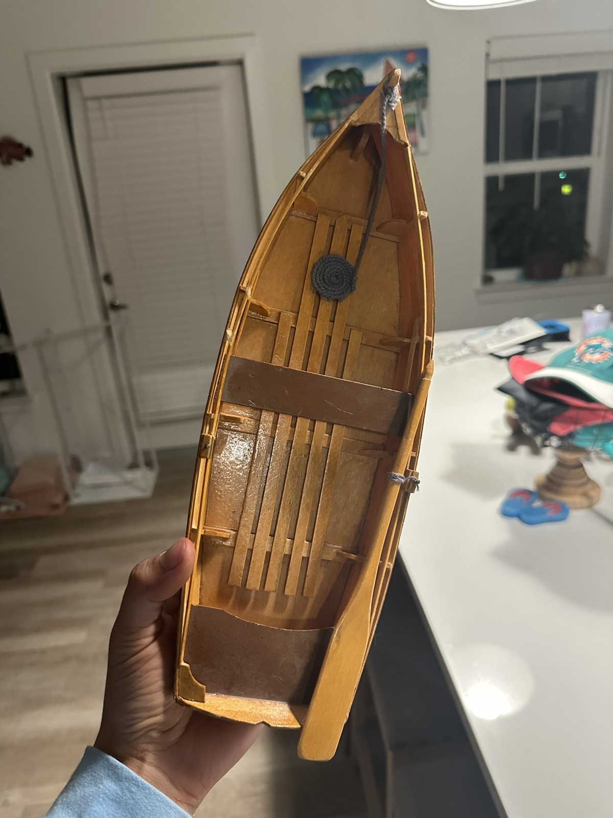 Wooden ROW BOAT Skif Dory CANOE model rowboat skiff 11.5\