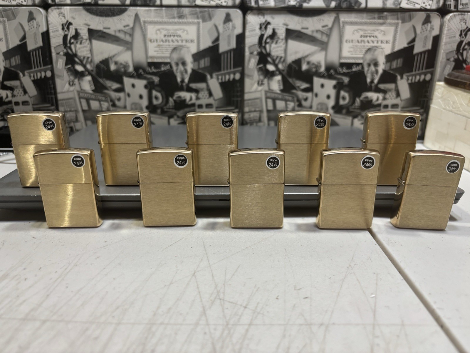 Lot 10 PCS Zippo Brushed Brass cases Only Zippo Cases Lot 10 PCS Zippo Brushed Brass cases Only Zippo Cases