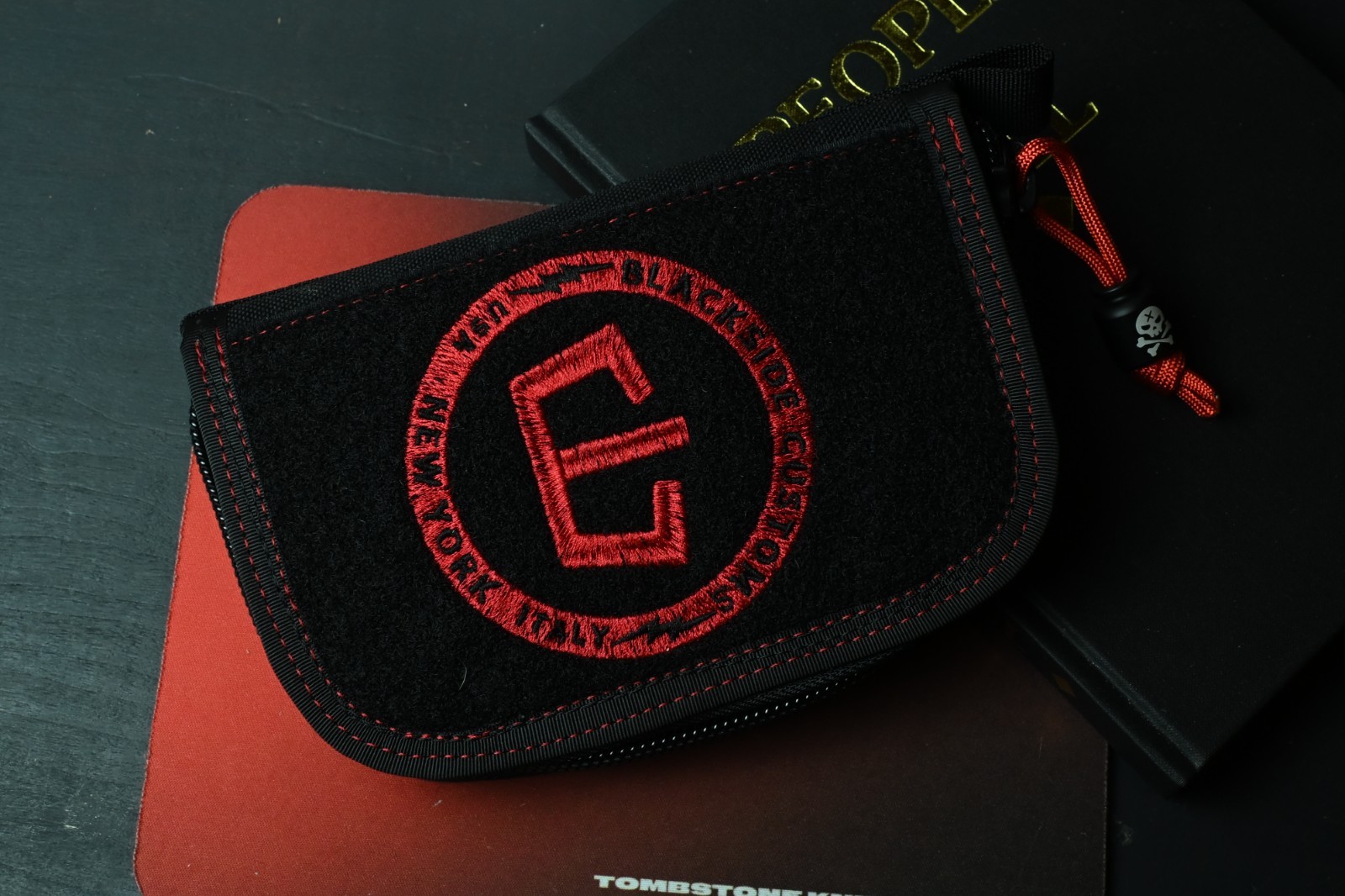 RARE BLACKSIDE Customs SOE Organizer Pouch - Black / Red 7” w/ Poison Bead RARE BLACKSIDE Customs SOE Organizer Pouch - Black / Red 7” w/ Poison Bead