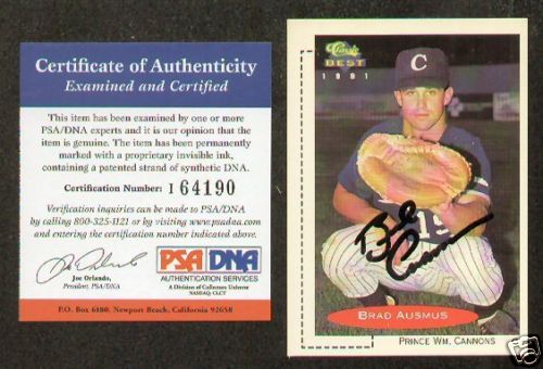 Brad Ausmus signed autographed Classic Best 1991 PSA