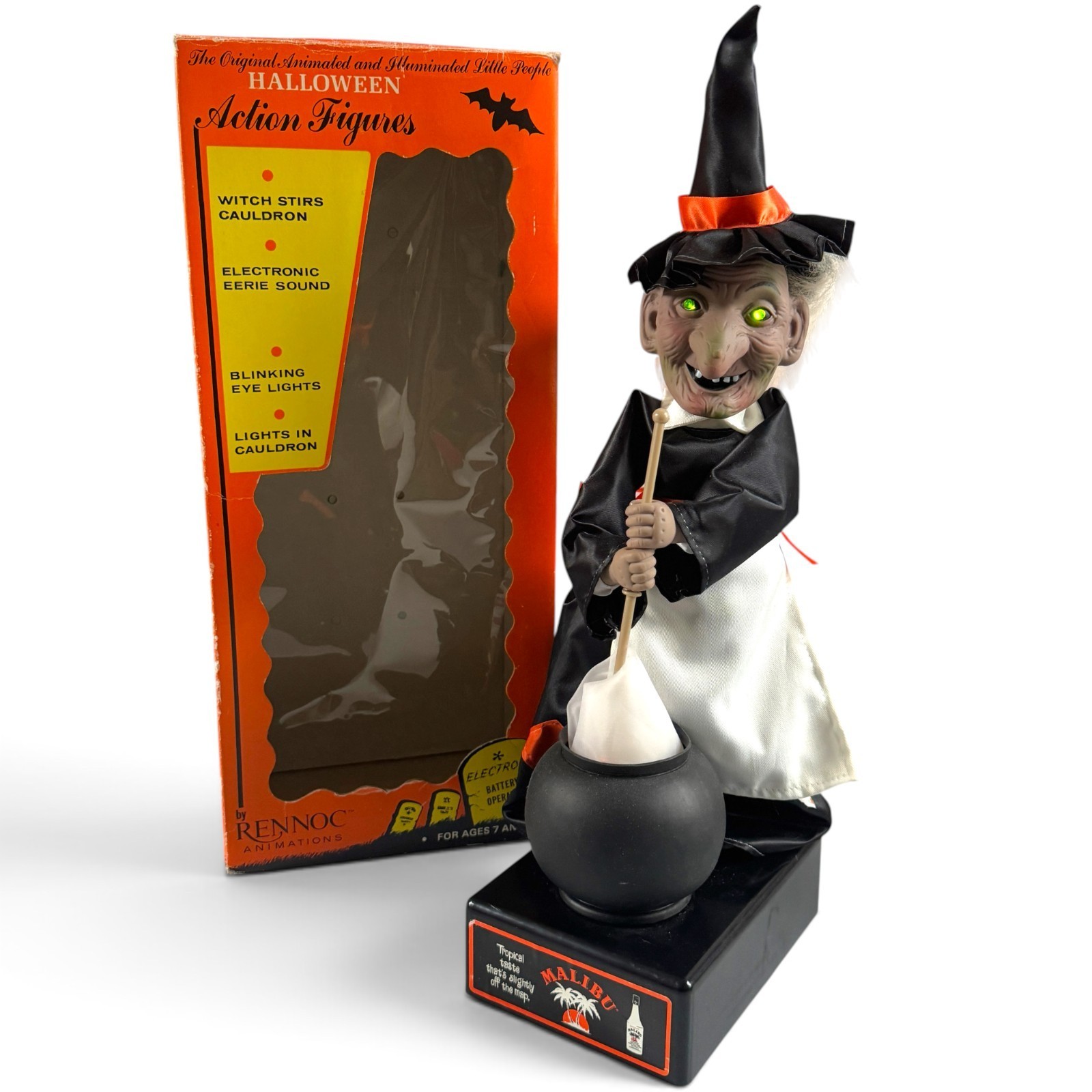 Rennoc Animations Vintage Animated Witch Stirring Cauldron Halloween Figure Rennoc Animations Vintage Animated Witch Stirring Cauldron Halloween Figure