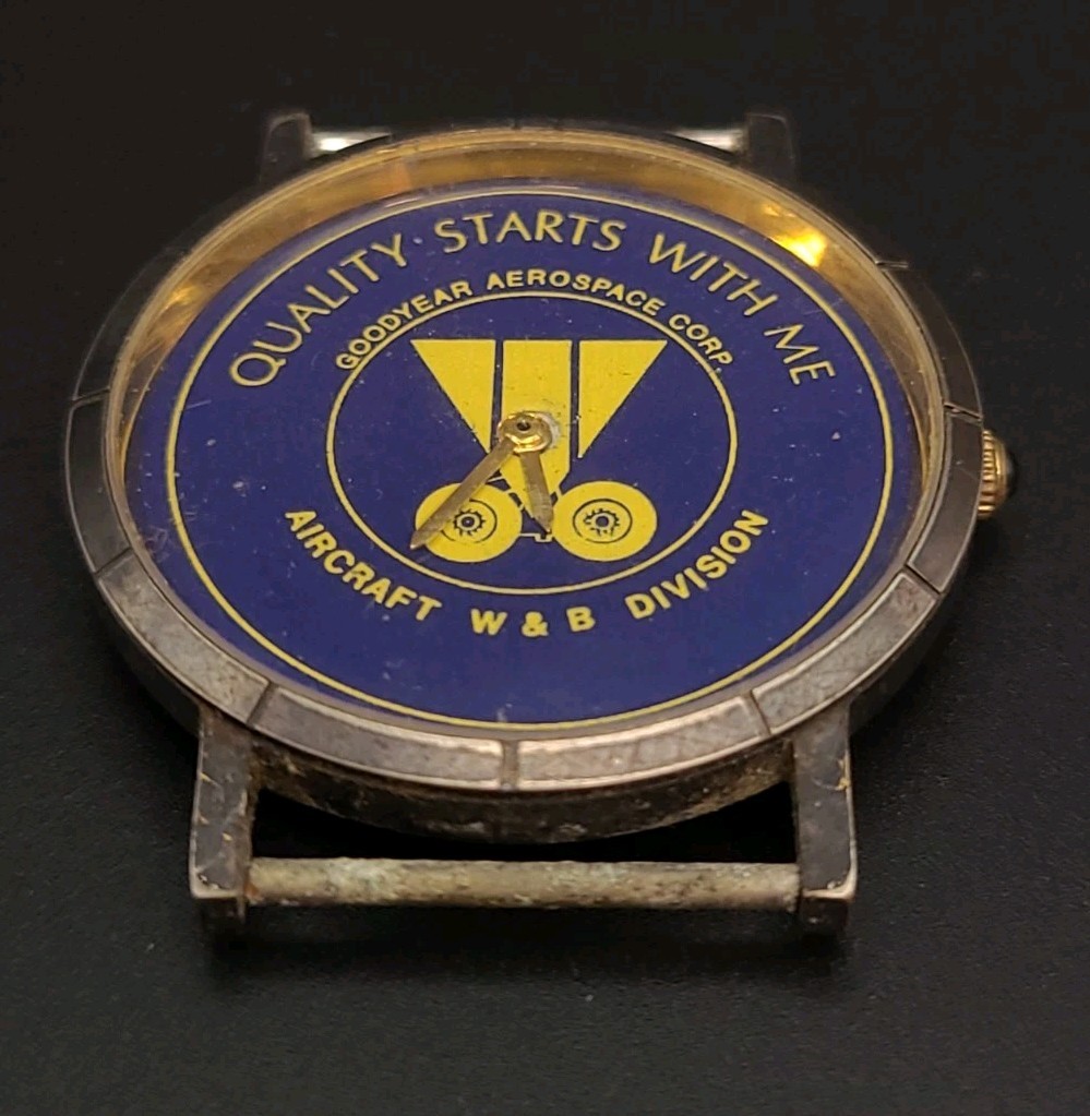 Vintage Goodyear Aerospace Corp Aircraft W&B Promo Watch Running New Battery Vintage Goodyear Aerospace Corp Aircraft W&B Promo Watch Running New Battery