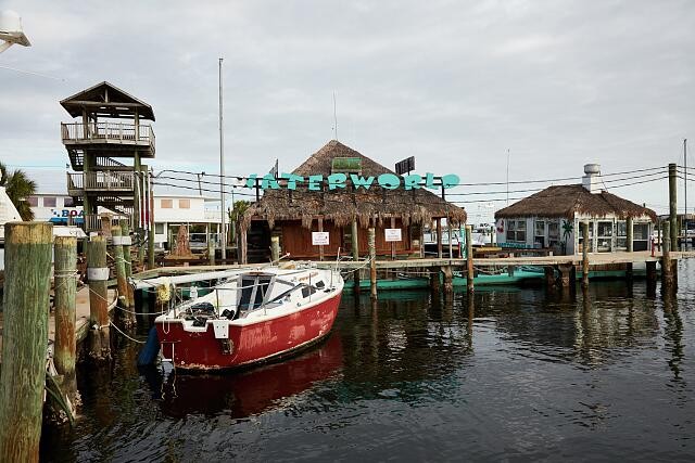Photo:Fort Walton Beach FL Waterworld Marina 1990s Sailboat Dock Tiki Hut