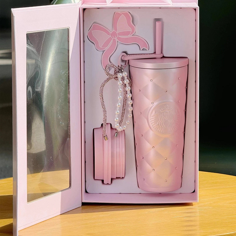 2026 Starbucks Valentines Day Gift Sweet Duck 20oz SS Two Lid Diamond Tumbler