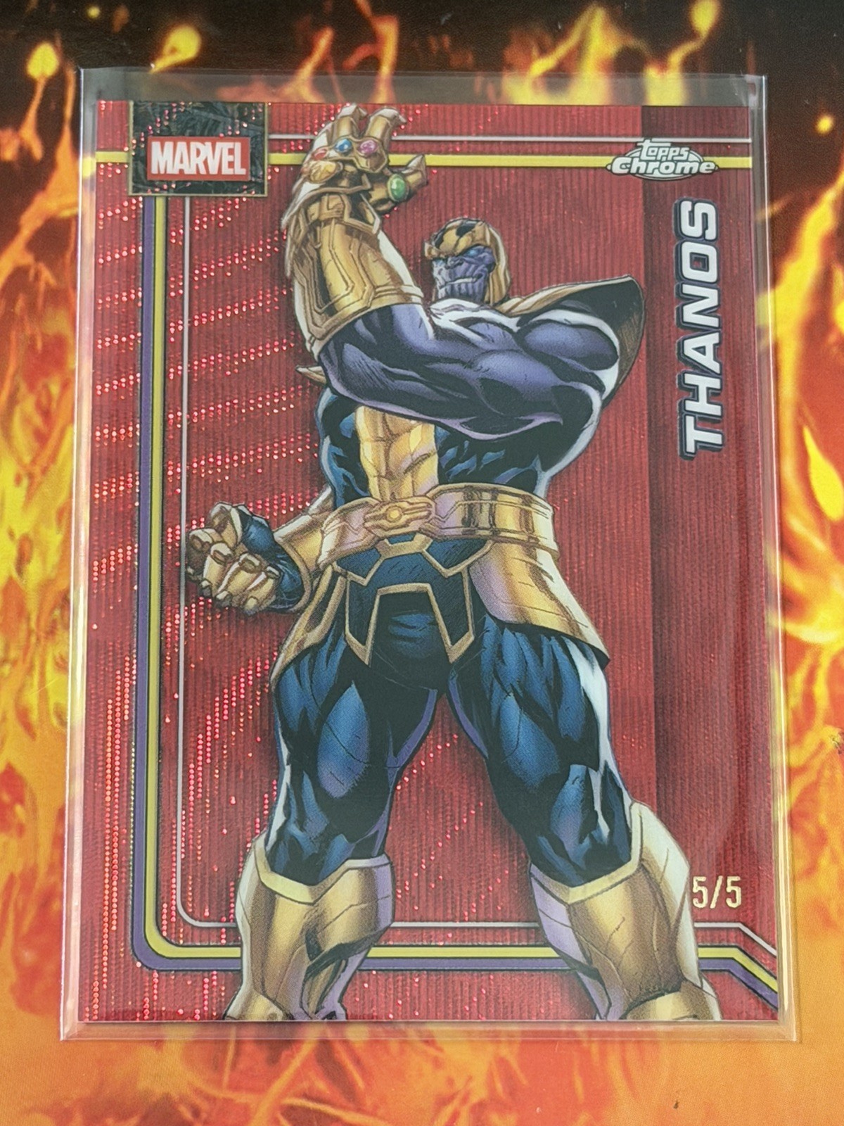 2026 Topps Chrome Marvel THANOS #174 Red Wave OMEGA 5/5 2026 Topps Chrome Marvel THANOS #174 Red Wave OMEGA 5/5