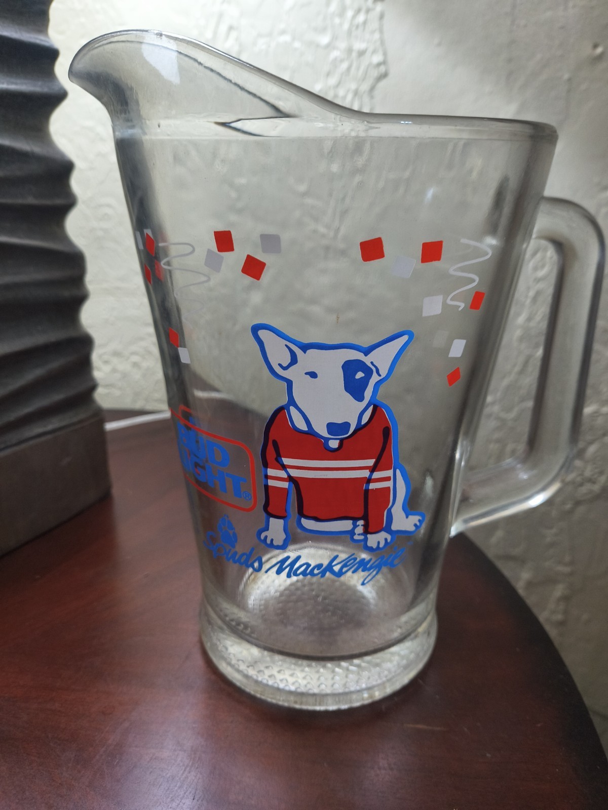 RARE Vintage 1987 Anheuser Busch Bud Light Beer Spuds MacKenzie Dog Pitcher