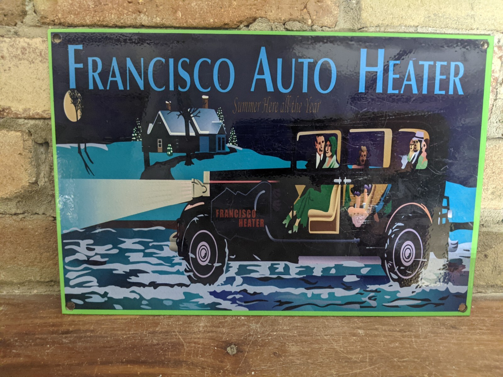 VINTAGE FRANCISCO AUTO HEATER PORCELAIN METAL PARTS SIGN 12 VINTAGE FRANCISCO AUTO HEATER PORCELAIN METAL PARTS SIGN 12