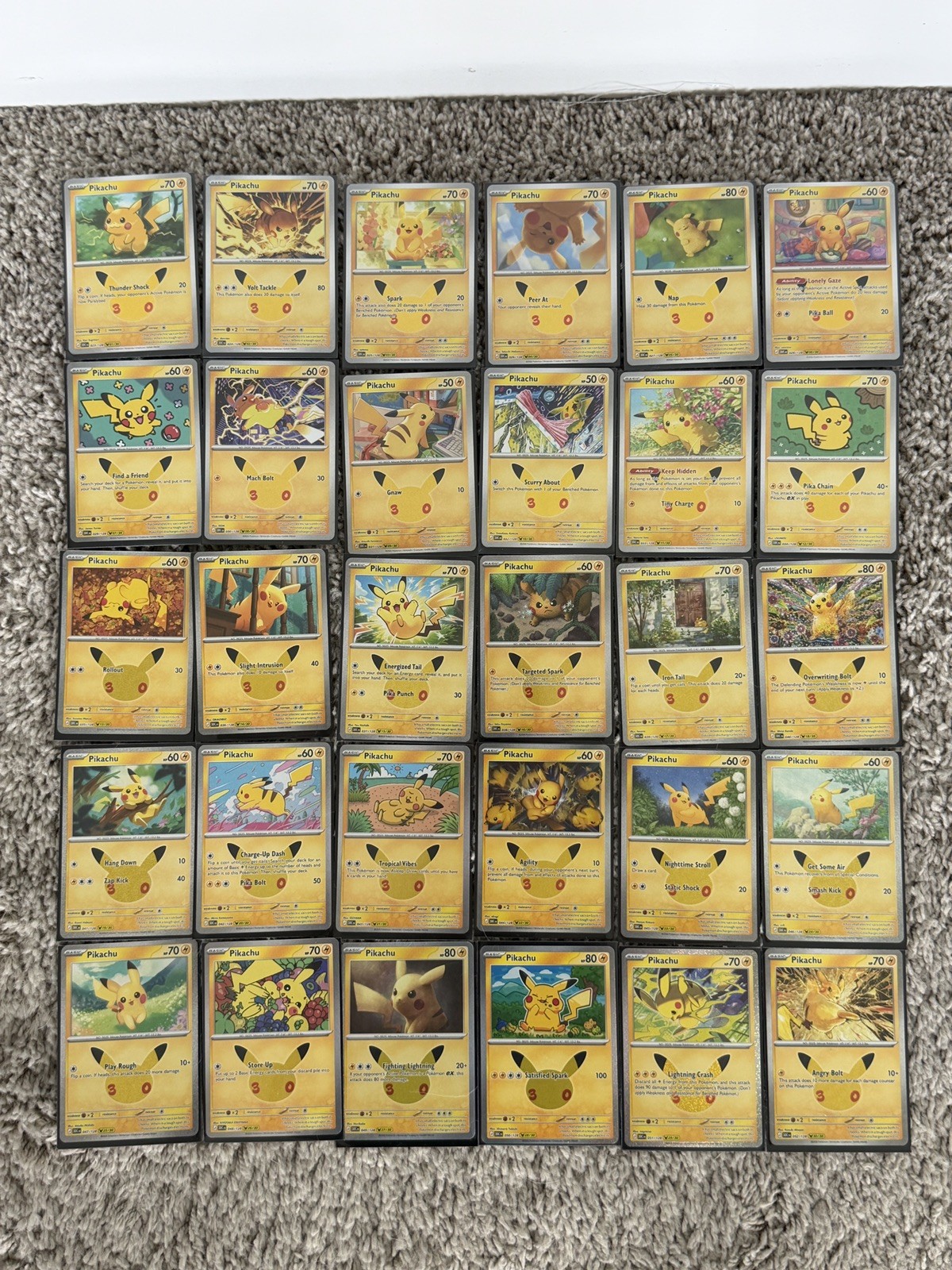 Pikachu 30th Anniversary Celebration Pokemon TCG Pikachu Holo (30 Card Set Full) Pikachu 30th Anniversary Celebration Pokemon TCG Pikachu Holo (30 Card Set Full)