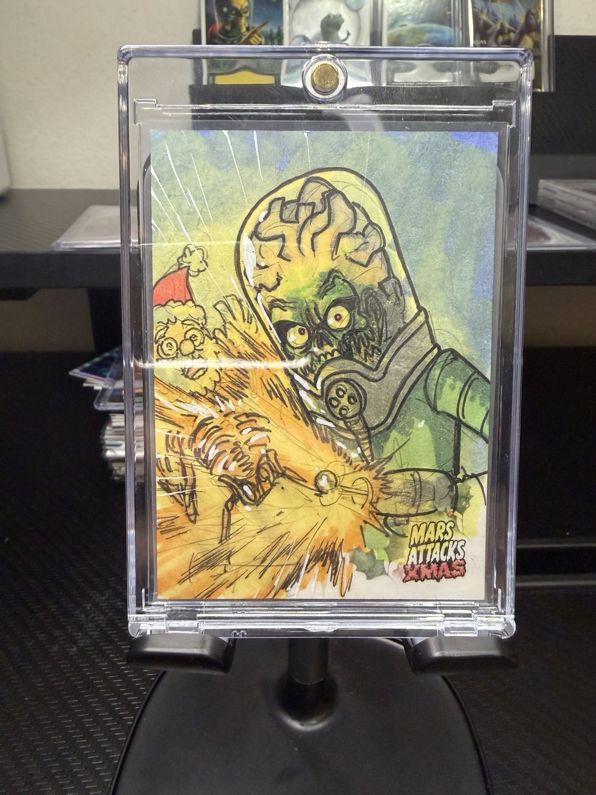 2026 Topps Mars Attacks Xmas Martian Santa Clause Sketch ONE OF ONE RARE 2026 Topps Mars Attacks Xmas Martian Santa Clause Sketch ONE OF ONE RARE