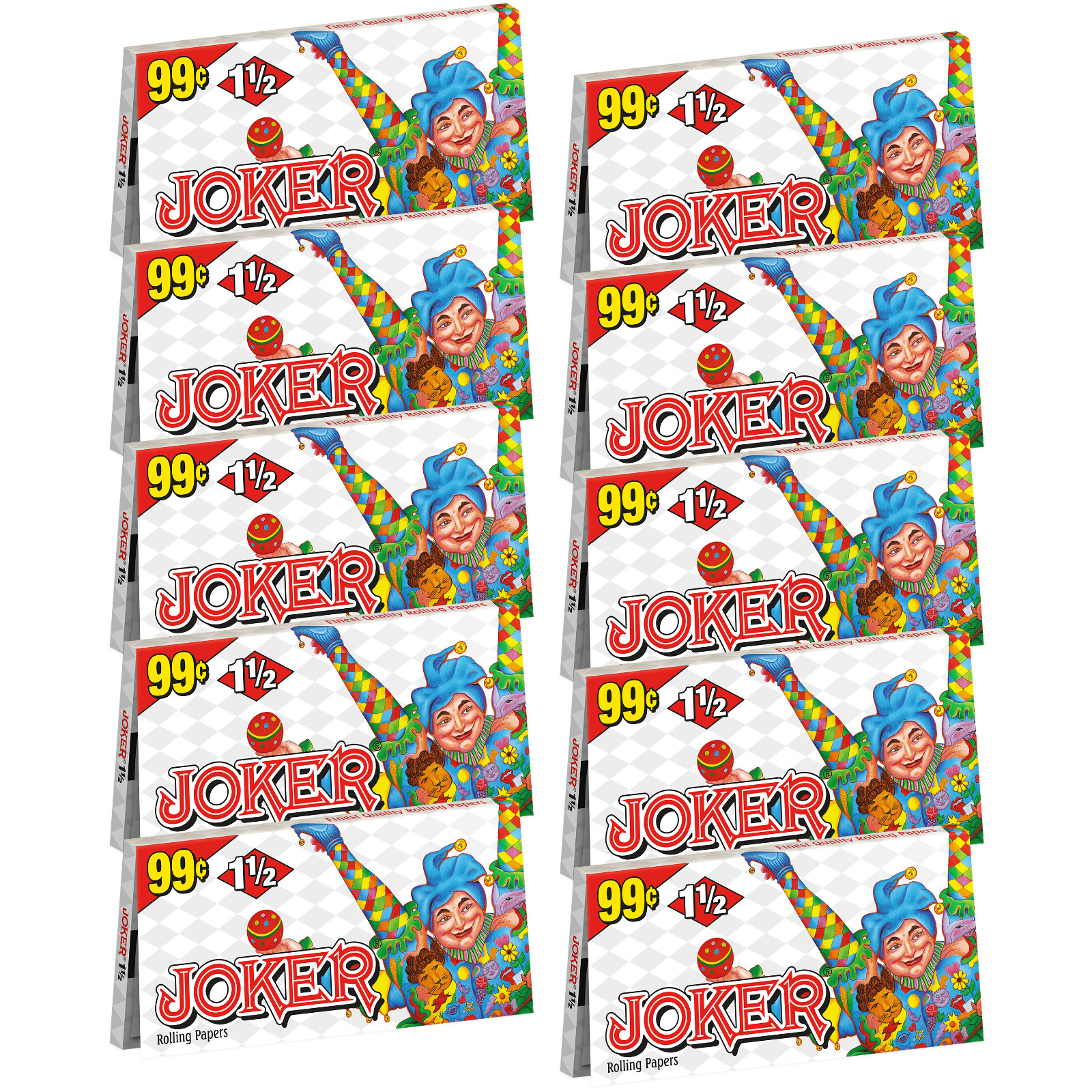 Joker 1 1/2 Original Cigarette Papers 1.5 Rolling Paper (10 Booklets) NEW Joker 1 1/2 Original Cigarette Papers 1.5 Rolling Paper (10 Booklets) NEW