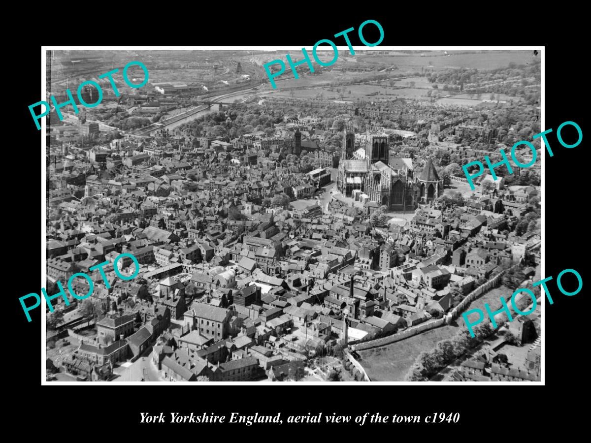 York Yorkshire England Aerial View Of Town c1940 1 Old Large Historic Photo York Yorkshire England Aerial View Of Town c1940 1 Old Large Historic Photo