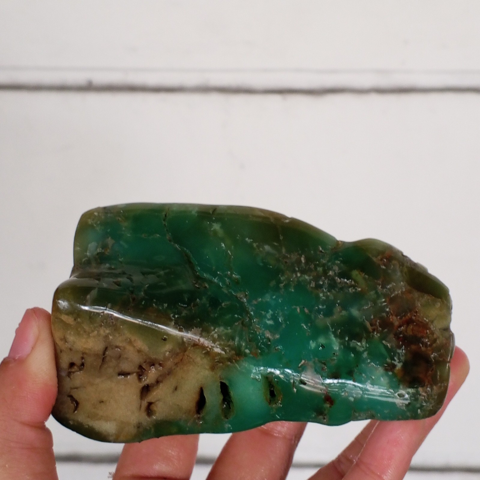 Amazing 251G Natural Rough Polished 100% Chrysoprase indonesia Mineral healing