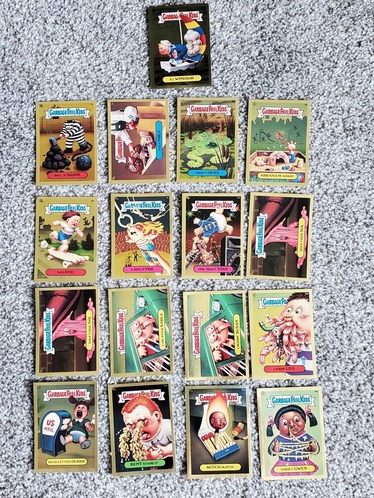 2004 TOPPS GARBAGE PAIL KIDS\' GOLD FOIL CARDS ALL-NEW SERIES 3, LOT OF 16
