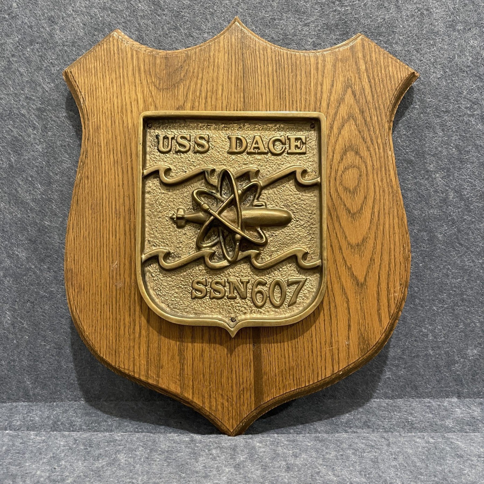 Vintage USS Dace SSN-607 Permit Class Nuclear Submarine Plaque Cast Metal Navy