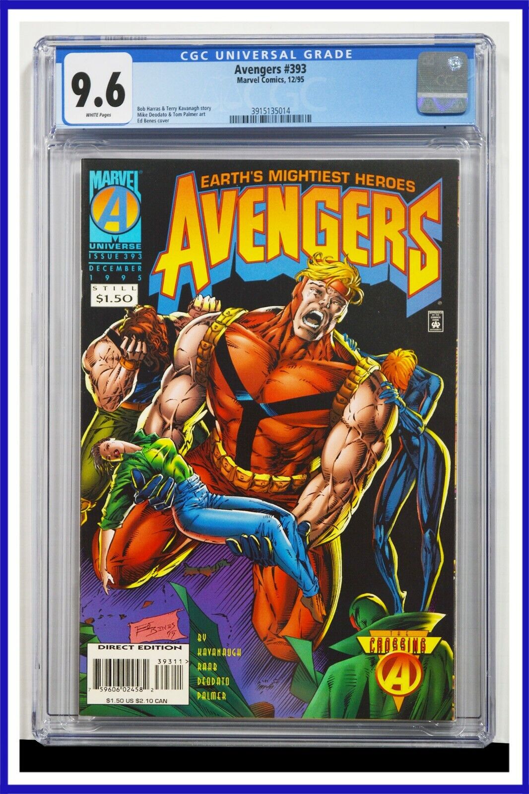 Avengers #393 CGC Graded 9.6 Marvel December 1995 White Pages Comic Book.