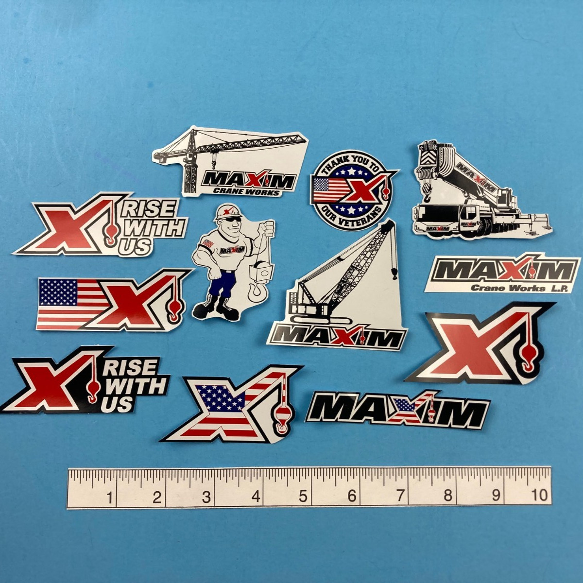 Hard Hat Decal Stickers MAXIM Shane McCrane Tower Crane Crawler Cranes Veteran's