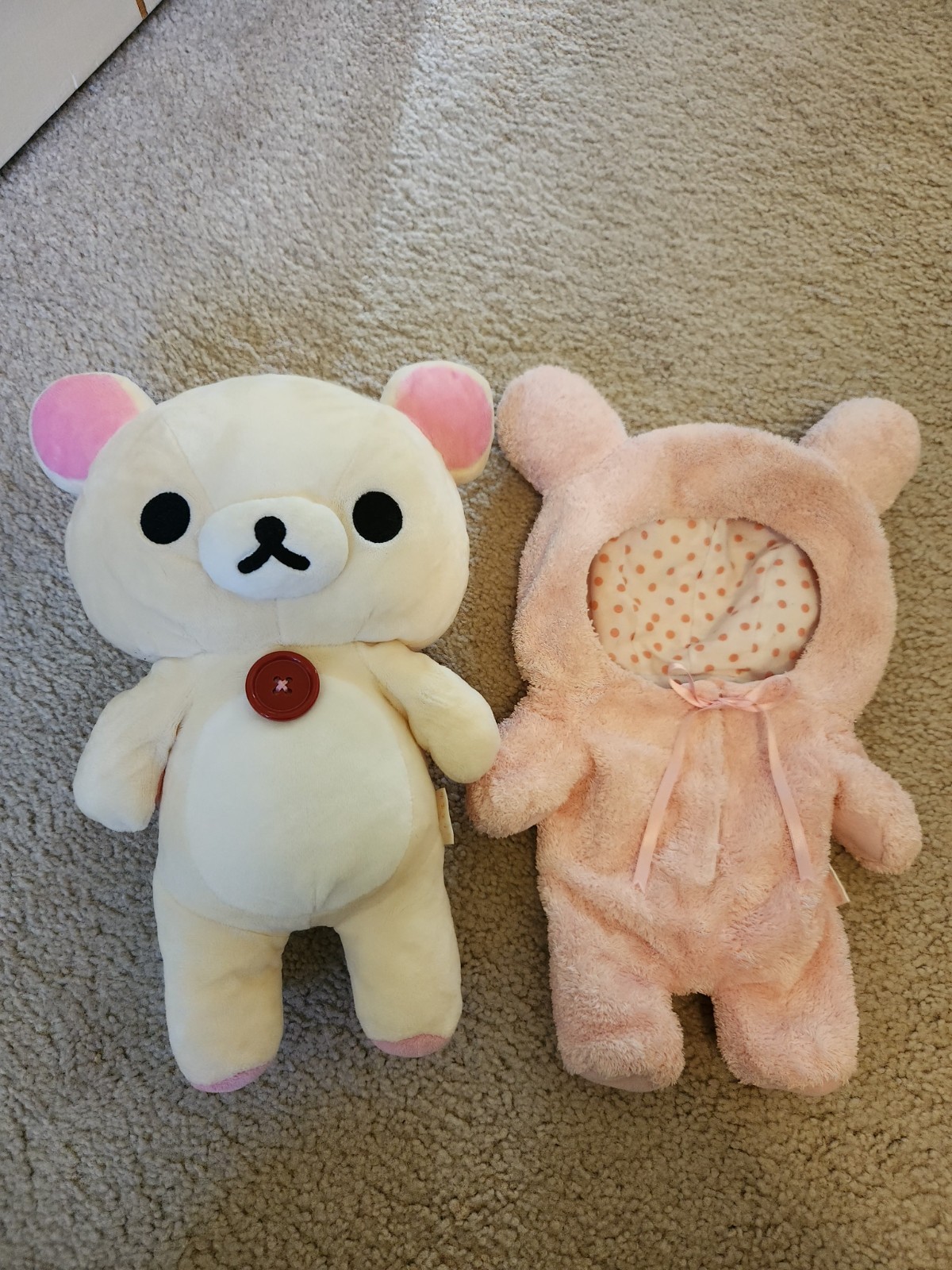 VINTAGE 2007 San-X Korilakkuma Plush Doll & Removable Pink Bunny Costume Set