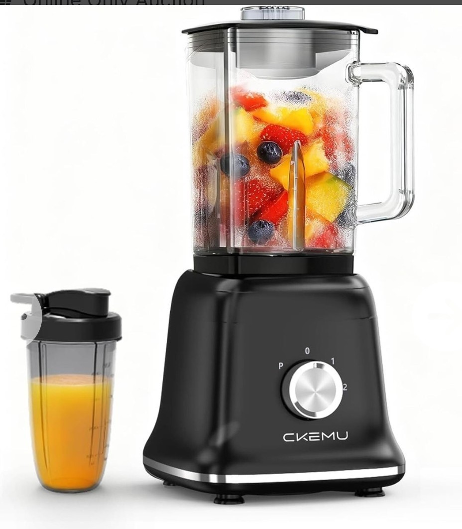 CKEMU Professional Blender For Smoothies, 58 Oz Glass Jar, Large, Black CKEMU Professional Blender For Smoothies, 58 Oz Glass Jar, Large, Black