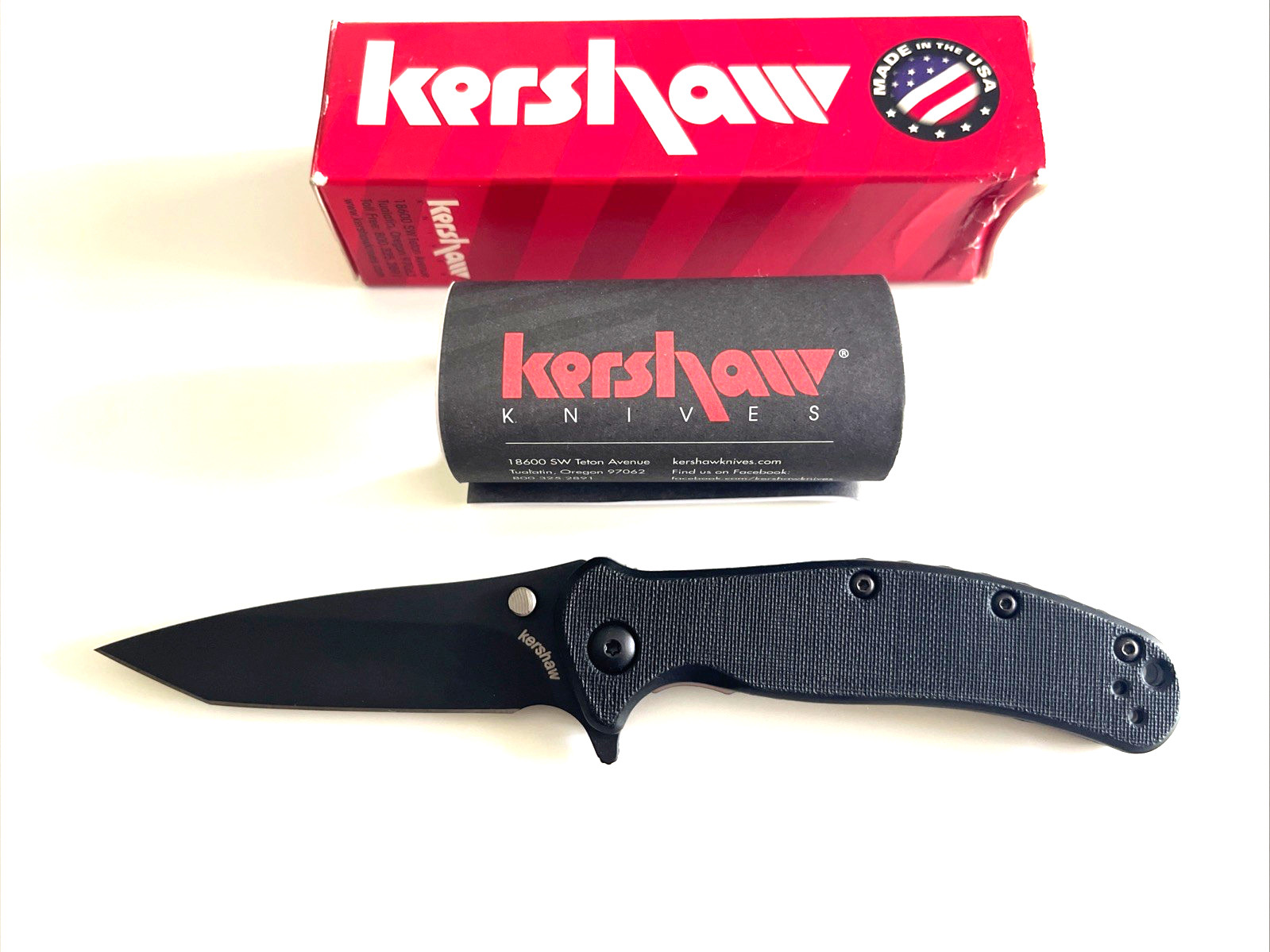 Kershaw 1735TCKT Zing Folding Knife No Grooves Tanto Manual USA Kershaw 1735TCKT Zing Folding Knife No Grooves Tanto Manual USA