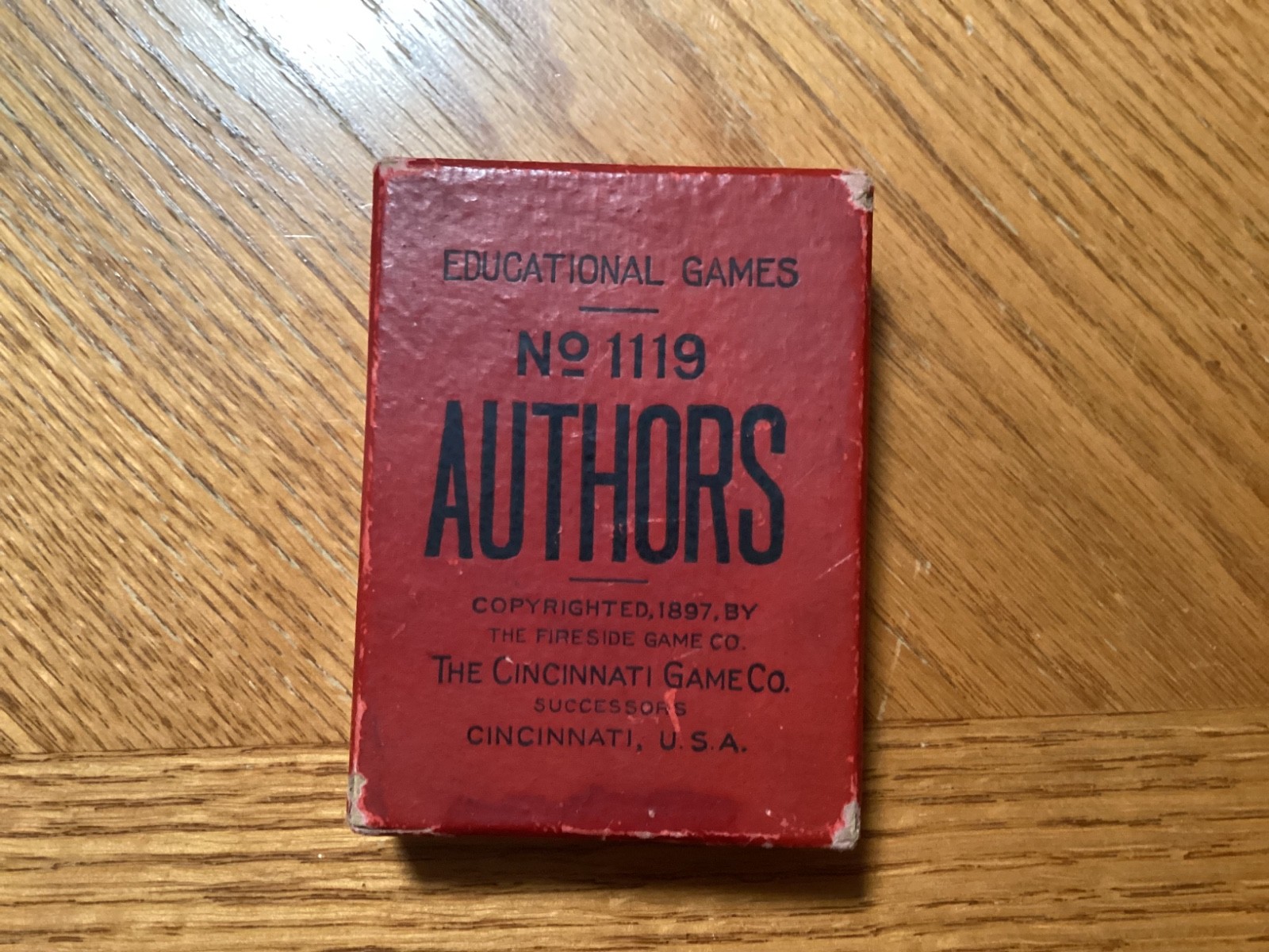 Antique 1897 Cincinnati Game Co. Authors Game Playing Card Deck - Complete Antique 1897 Cincinnati Game Co. Authors Game Playing Card Deck - Complete
