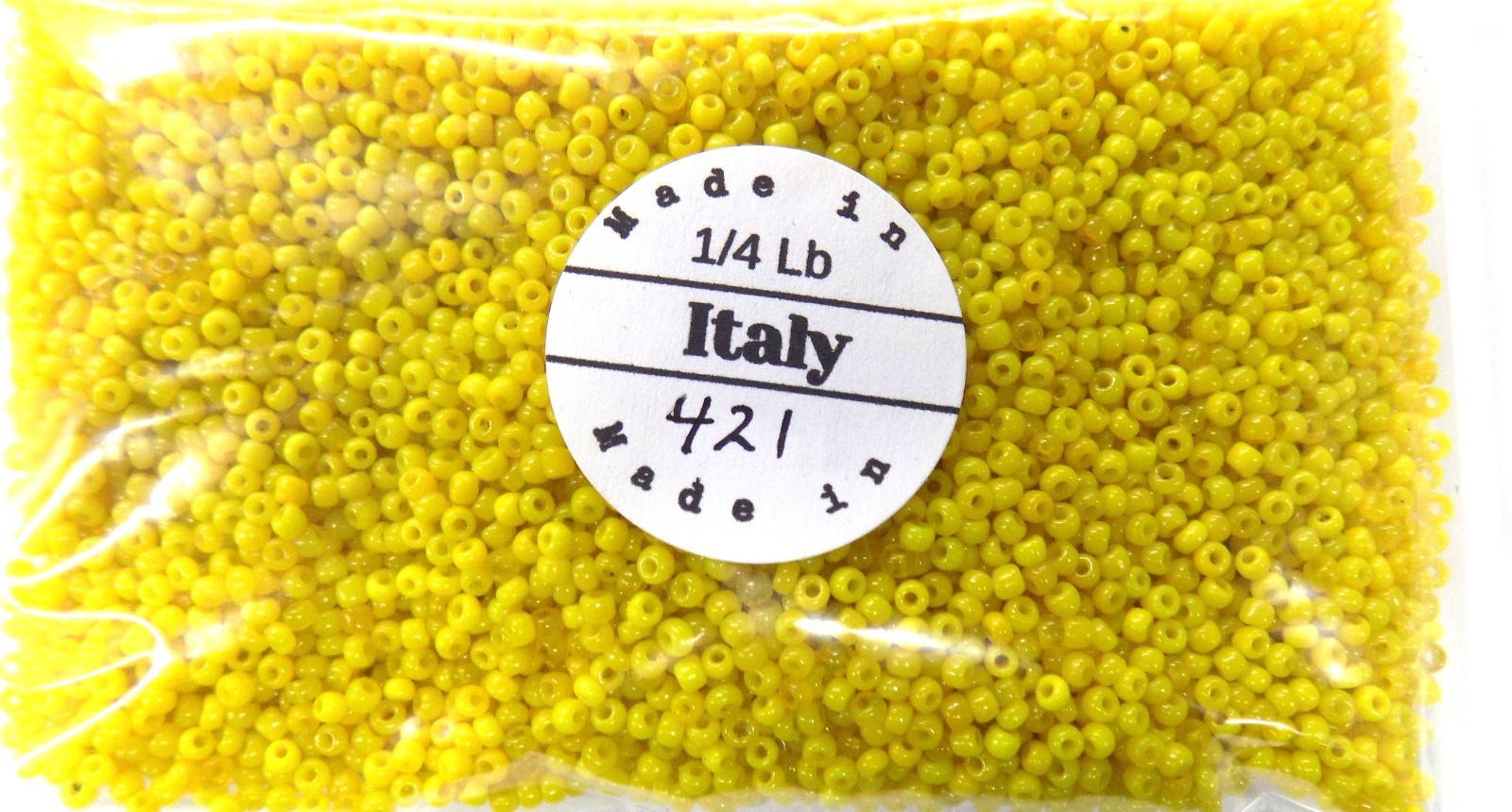 1/4 Pound 8/0 to 9/0 - SWEET Greasy Yellow Seed Antique African Beads Trade V421 1/4 Pound 8/0 to 9/0 - SWEET Greasy Yellow Seed Antique African Beads Trade V421