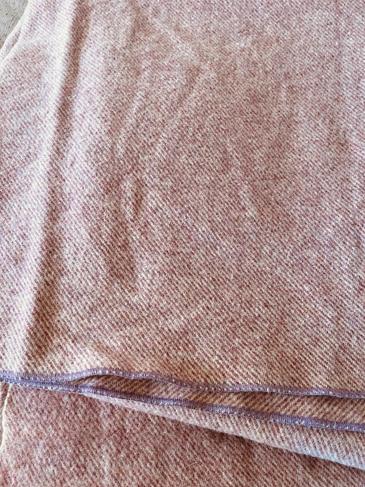 Vintage Wool Blanket by Bartlett yarns Harmony Maine Dusty Pink 80”x 68” Vintage Wool Blanket by Bartlett yarns Harmony Maine Dusty Pink 80”x 68”