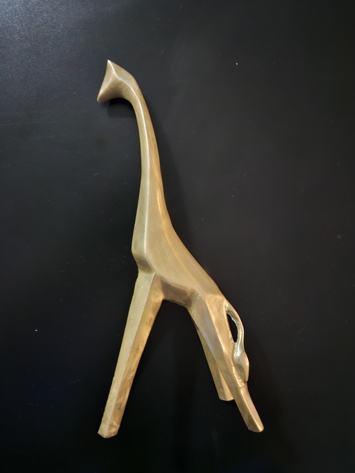vintage solid brass  Giraffe Enesco Figurine heavy 9 1/2