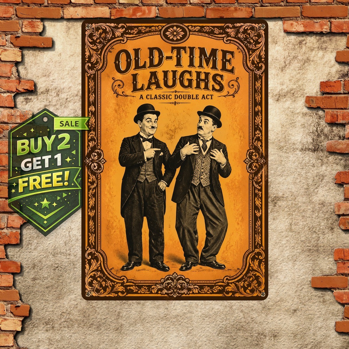 Artistic Tinplate Painting Classic Comedy Retro Metal Wall Plaque 8x12