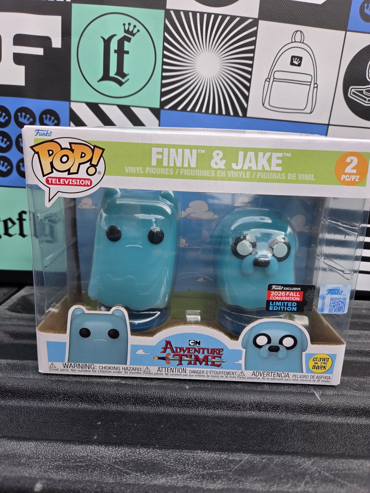 Funko Pop Vinyl: Finn and Jake 2 Pack Glow 2026 NYCC Shared Exclusive Funko Pop Vinyl: Finn and Jake 2 Pack Glow 2026 NYCC Shared Exclusive
