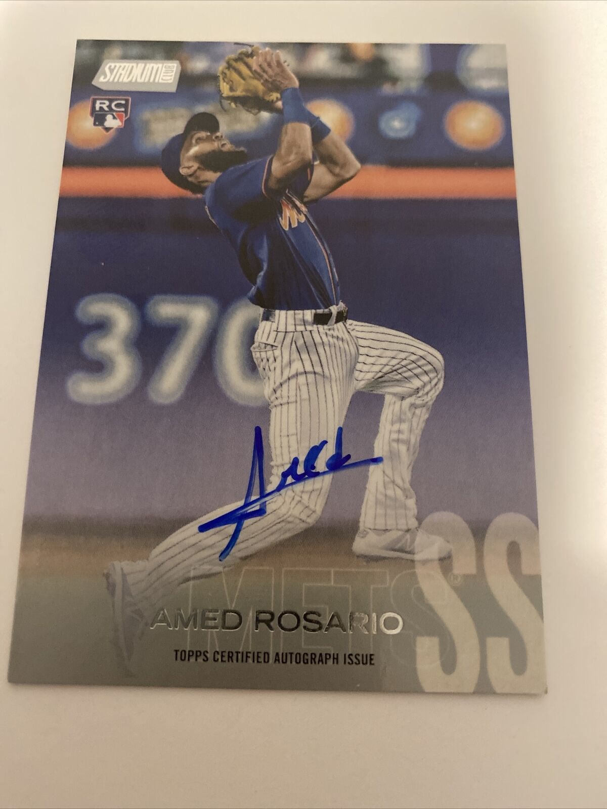 Amed Rosario 2018 Topps Stadium Club On Card Auto RC. INDIANS