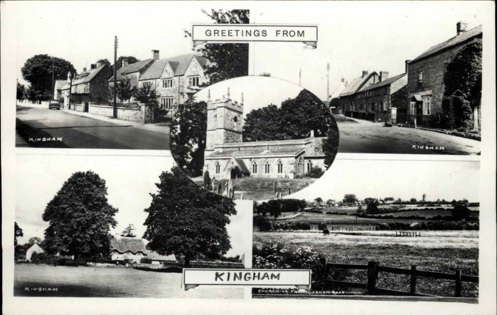 Kingham Oxfordshire Multiview Real Photo c1930-50s Vintage Postcard Kingham Oxfordshire Multiview Real Photo c1930-50s Vintage Postcard