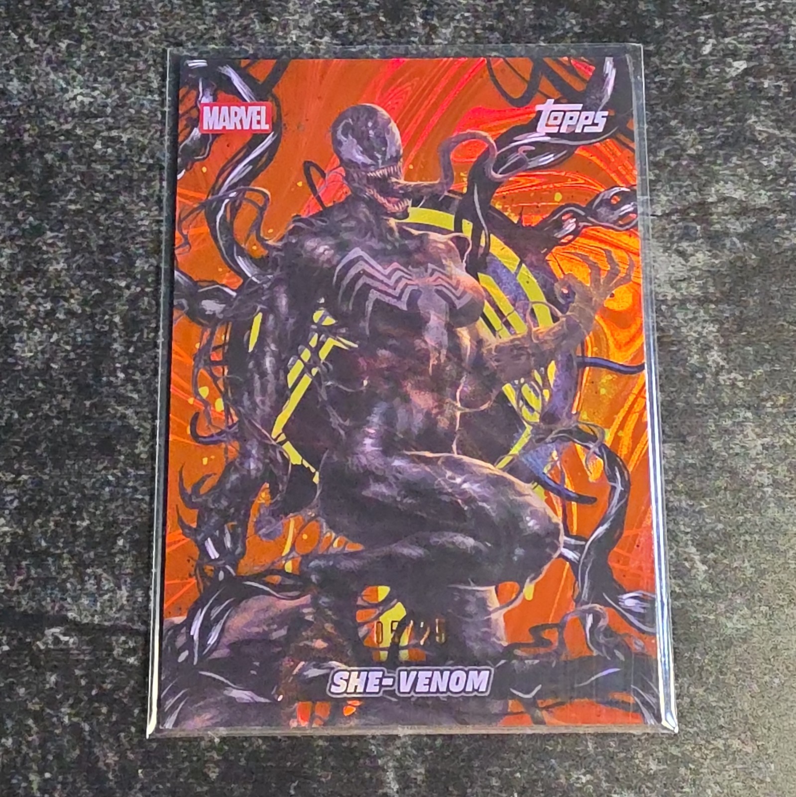 2026 Topps Marvel Mint She-Venom Symbiote Takeover Orange Foil /25 2026 Topps Marvel Mint She-Venom Symbiote Takeover Orange Foil /25