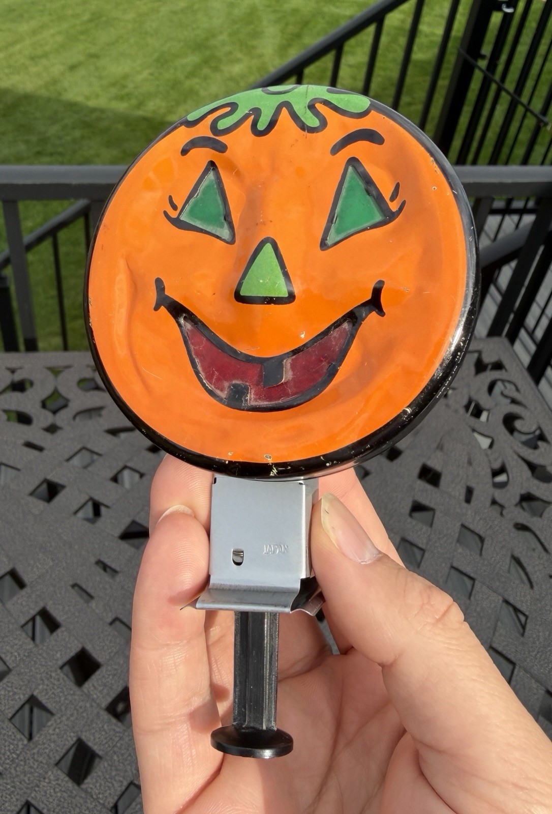 Vintage 1960’s Halloween Friction Spark Tin Toy Pumpkin Jack O Lantern Japan Vintage 1960’s Halloween Friction Spark Tin Toy Pumpkin Jack O Lantern Japan