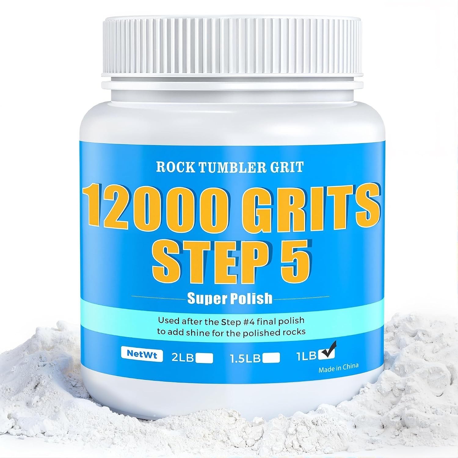 12000 Grit Aluminum Oxide Rock Tumbler Polish – Final Stage (Step 5), Ultra-F...