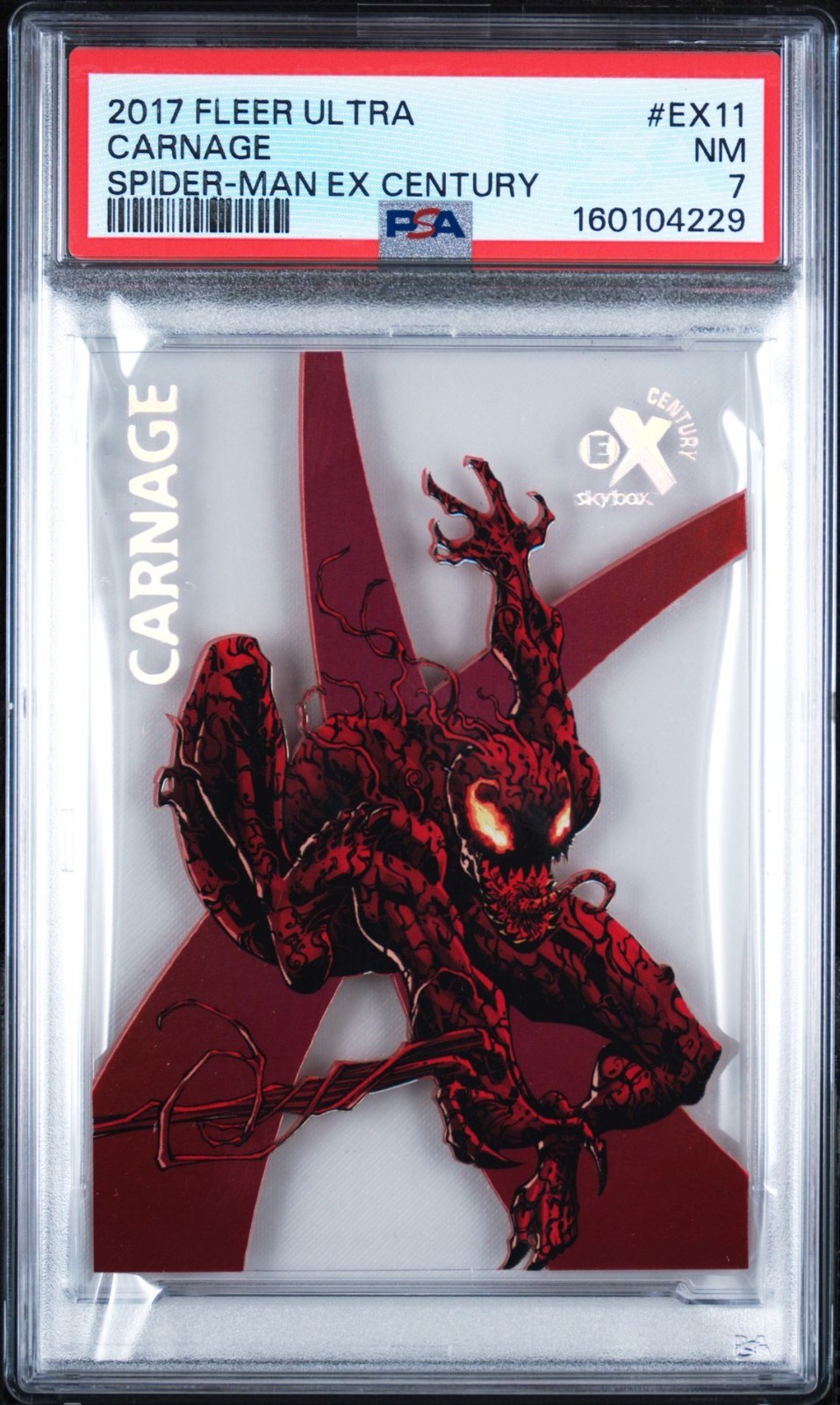 2017 Fleer Ultra Marvel Carnage Spider-Man EX Century #EX11 PSA 7 Pop 1 2017 Fleer Ultra Marvel Carnage Spider-Man EX Century #EX11 PSA 7 Pop 1